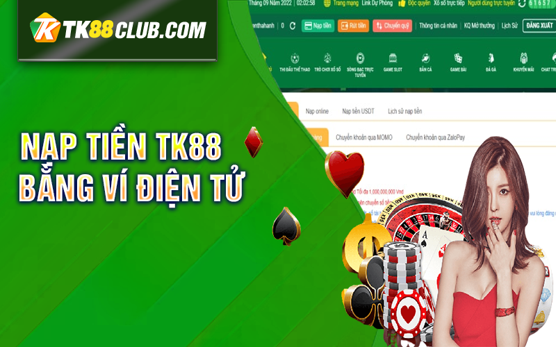 Nạp tiền TK88 bằng ví điện tử 